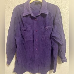 Stefano Basics corduroy deep purple button down shirt 14/16